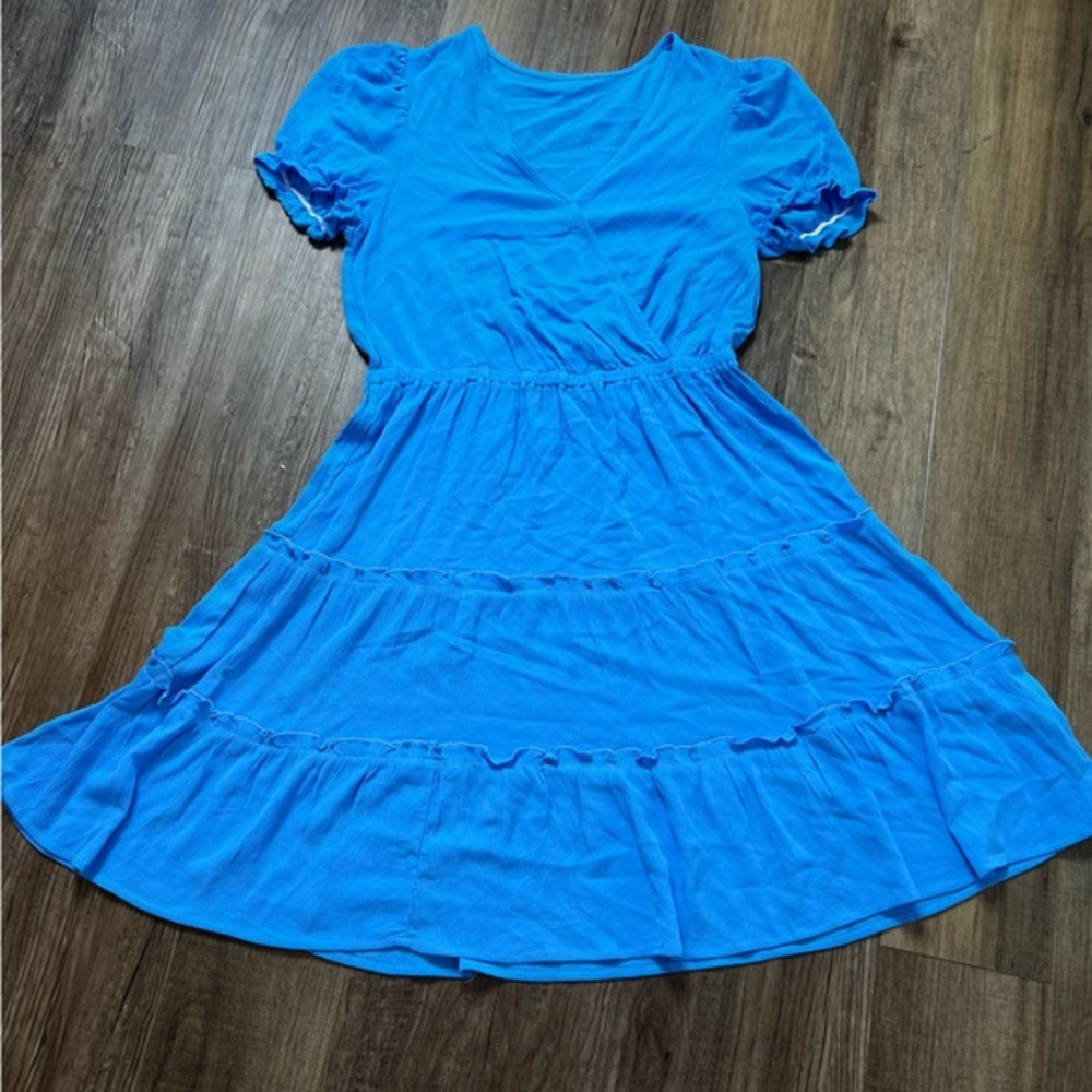 Bright Blue Tiered Dress